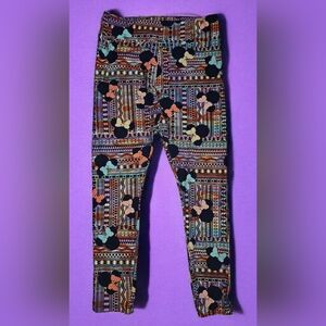 LuLaRoe Disney Minnie Mouse Leggings Multi-color Geometric Print Size TC (12 18)